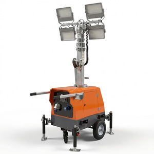 Torre de Iluminación Móvil de 7m/9m, Elevación Hidráulica Eléctrica LED, Iluminación de Emergencia, Alimentación CA, Base de Acero, Luz Blanca, 110000 lm - Product Image 1