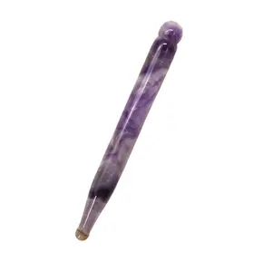 אמטיסט טבעי אקופרסורה Gua Sha יופי עט כלי טיפול עיסוי לגוף מלא מרגיע שיכוך כאבי רקמות עמוקות