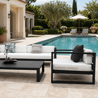 Hangkai Neu Designtes Outdoor-Garten-Terrassen-Sofa-Set mit Aluminiumrahmen und Anpassbarer Sitzgarnitur