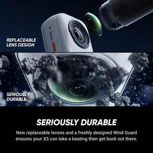 Insta360-Cámara de acción de 360 °, resistente al agua, 8K, Blanco satinado, luz baja, efecto de palo de selfie invisible, lente resistente y reemplazable - Product Image 3