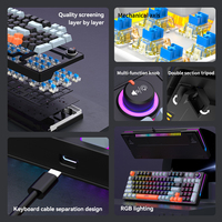 Teclado Mecánico para Juegos RAIKU GK98 de 98 Teclas, Interruptores Azules, Retroiluminación RGB, Cable USB Desmontable para PC y Esports