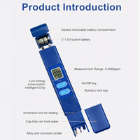 Analyseur de qualité de l'eau TDS H1A personnalisable, design bleu, testeur à réponse rapide pour l'aquaculture, l'agroalimentaire et l'usage quotidien