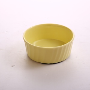 Candy Color Vertical Strip Pet Bowl Anti Slip Plastic Round Pet Feeder Bowl Durable Food Water Dish for Puppy Kitten - Product Image 1