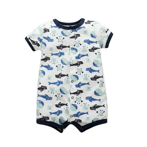 Barboteuse Bébé à Imprimé Dessin Animé Adorable en Coton Doux avec Boutons-Pression à Manches Courtes pour Garçons et Filles – Idéale pour le Quotidien - Product Image 3