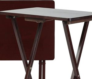 Basics Tragbarer TV-Esstisch aus Massivholz, klappbarer Tablett-Tisch mit Ablagefach, Espresso-Finish, Couchtisch, Wohnzimmermöbel - Product Image 3