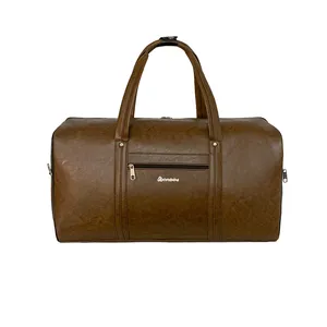 Saco de bagagem duffel vintage personalizado, bolsa de couro masculina feita em couro, para o fim de semana e viagem