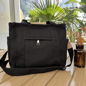 Échantillon gratuit Nouveau sac à main en toile de coton pour femmes Sac à bandoulière pour femmes Logo imprimé personnalisé Sac fourre-tout en toile de grande qualité - Product Image 3