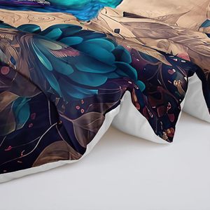 Stile bohémien Twin <span class=keywords><strong>trapunta</strong></span> Set pavone blu su motivo Vintage a righe 300TC 1 <span class=keywords><strong>trapunta</strong></span> 2 federe per camera da letto delle ragazze - Product Image 6