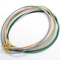 Collier en Cordon de Cuir Tressé Ajustable et Durable Manna 3mm Coloré pour Breloques Suspendues