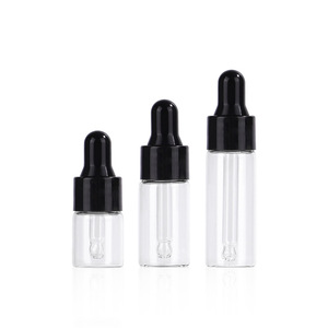Bouteille d'échantillon d'<span class=keywords><strong>essence</strong></span> en verre transparent 1ml 2ml 3ml 5ml bouteille de solution originale compte-gouttes pour masques faciaux perruques huile essentielle - Product Image 1