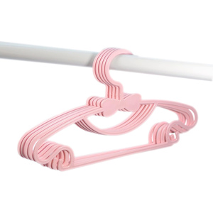 Kids Plastic Multi-function Baby Small Clothes Coat <b>Hangers</b> Central Bow-knot Design Portable Children PP Coat <b>Hanger</b> - Product Image 1
