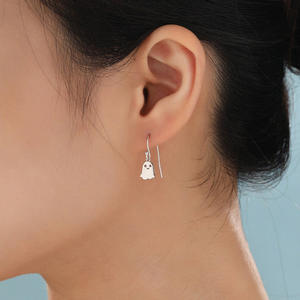 Boucles d'oreilles fantaisie en forme de fantôme doré pour femmes et hommes, bijoux en alliage mignons, boucles d'oreilles à la mode, cadeau de fête, style unisexe - Product Image 5