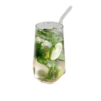 Verre en forme de diamant sans pied, style minimaliste, pour boissons gazeuses, thé aux fruits et eau gazeuse