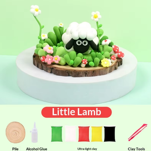 Kit d'activités créatives OEM pour enfants, argile à modeler ultra-légère tridimensionnelle, thème pâturage de vaches, pour garçons et filles, ensemble de fournitures artisanales - Product Image 6
