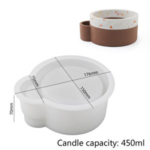 Avec trou d'allumette Pot à bougie rond Moules en silicone DIY Ciment Béton Stockage <span class=keywords><strong>Cire</strong></span> Bouteille Plâtre Tasse Faire Cadeau Décoration Maison Outils - Product Image 5