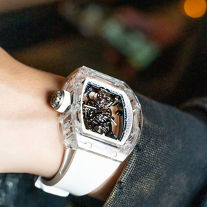 Của nam giới Tourbillon có thể nhìn thấy máy móc sang trọng cơ khí đồng hồ Sapphire Trường hợp với bộ xương thiết kế - Product Image 6