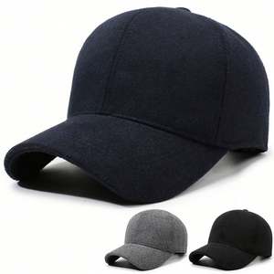 Casquette de baseball épaisse doublée polaire anti-froid, nouvelle collection automne-hiver 2025, couleur unie, pour homme, idéale pour les activités de plein air et le sport. - Product Image 1