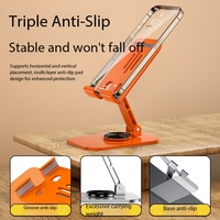 Support de téléphone en métal pliable et télescopique, support rotatif pour tablette, support portable mains libres pour diffusion en direct, vente en gros, logo personnalisé
