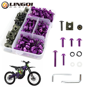 LINGQI RACING Kit de boulons de <span class=keywords><strong>carrosserie</strong></span> de carénage de moto Kit de fixation de vis de pare-brise <span class=keywords><strong>pour</strong></span> motos universelles - Product Image 4