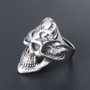 Skull <b>Titanium</b> Steel <b>Ring</b> Men's Punk Rock Jewelry SA403 Party Fashion <b>Rings</b> - Product Image 4