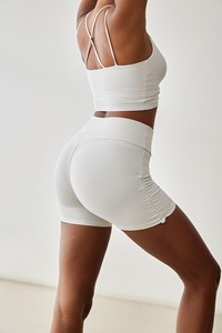 Women's High <b>Three</b>-<b>Quarter</b> Short Yoga <b>Pants</b> Summer Fitness Shorts Drawstring Soft Feel Butt Lift Sports Shorts Ladies' Workout - Product Image 3