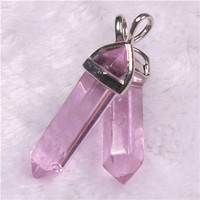Pendentif en Quartz naturel, cristal, pierre, verre, Agate, Jade, Hexagonal, losange, bricolage, collier, bijoux, breloques