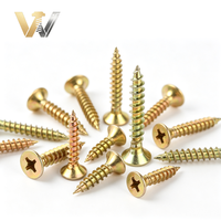 Hot Selling High Quality Flat Double Head Screws Fasteners Wooden Countersunk Yellow Zinc Plated Chipboard Screw