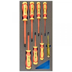 FERVI - TM01/026 Juego de destornilladores aislados en bandeja de espuma (8 Uds.) -EAN 8012667309251 ELECTRICIDAD Y HERRAMIENTAS AISLADAS - Product Image 1