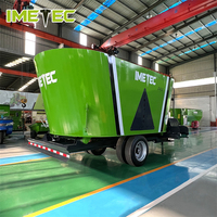 Camion mélangeur vertical à chargement automatique avec boîte de vitesses pour élevage bovin, système d'alimentation automatique du bétail à haute productivité