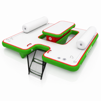 Plateforme flottante gonflable commerciale avec table et échelle pour lac, plage, complexe hôtelier, club nautique