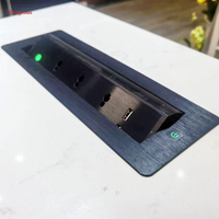 Cargador de toma de corriente emergente oculto multimedia, enchufe de escritorio abatible eléctrico empotrado multifunción para mesa de conferencias