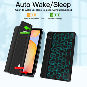 Flip Fold Magnetic con retroilluminazione <span class=keywords><strong>Cover</strong></span> per Tablet tastiera Wireless per tastiera <span class=keywords><strong>Samsung</strong></span> <span class=keywords><strong>Galaxy</strong></span> <span class=keywords><strong>Tab</strong></span> <span class=keywords><strong>S6</strong></span> 10.4 - Product Image 5