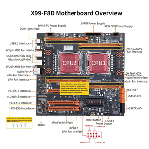 HUANANZHI X99 F8D LGA 2011-3 XEON <b>Motherboard</b> Dual <b>CPU</b> Support V3 V4 DDR4 RECC 256GB M.2 NVME NGFF - Product Image 3
