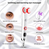 2-in-1 Oogverzorgingsapparaat met 6 verwisselbare massagekoppen, kalmerende en verwarmende oogmassager, warmtekompres, vibrerende massage-staaf