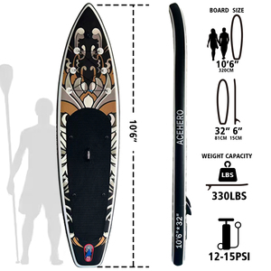ACEHERO Planche de <span class=keywords><strong>paddle</strong></span> <span class=keywords><strong>gonflable</strong></span> verticale éco-responsable à 3 ailerons, <span class=keywords><strong>prix</strong></span> usine, technologie Drop Stitch, ensemble complet 320x80x15cm pour sports nautiques - Product Image 1