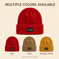 Bonnet tricoté personnalisé, côtelé, à revers, chaud, extensible, taille unique, hiver, automne, extérieur, décontracté, unisexe, OEM, vente en gros, faible MOQ