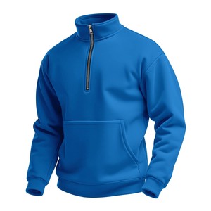 2025 Nueva Sudadera de cuello alto con media cremallera de gofre para hombre, sudaderas de manga larga de punto de gofre con cremallera sólida de talla grande - Product Image 5