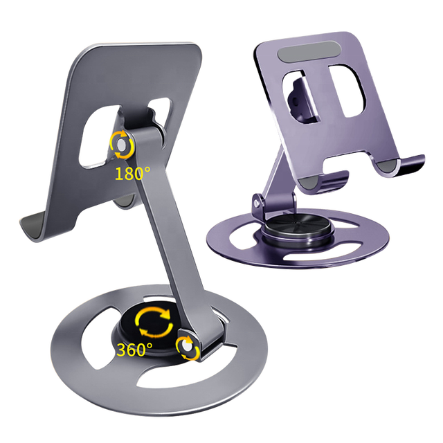 Top Sale Universal 360 Rotating Full Metal Phone Holder Portable Aluminum Desktop Folding Multi-function Tablet Support Stand