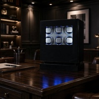 Boîte remontoir automatique de luxe MINEESI personnalisée avec verrouillage par empreinte digitale, écran tactile LCD, lumière RGB et moteur pas à pas silencieux, 6 emplacements de protection