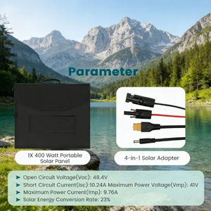 Panneau Solaire Portable Alecter 400W avec Support Réglable, Connecteur 4-en-1 pour Sortie, Étanchéité IP65, Optimisation de la Puissance 23% pour Station d'Énergie et VR - Product Image 5