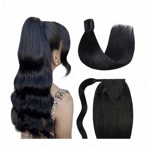 Extensión de Cabello Humano Natural con Cordón Ajustable, Cola de Caballo Larga y Rizada, al Mejor Precio - Product Image 1