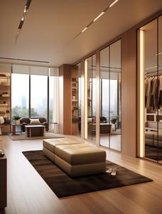 <span class=keywords><strong>Armadio</strong></span> a Muro di Lusso Italiano su Misura con Porte Scorrevoli in Doppio Vetro e Ante in MDF per Arredamento Camera da Letto - Product Image 4