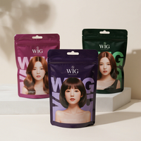 Sacs d'emballage Mylar personnalisés pour perruques courtes, tresses et perruques avec logo imprimé numériquement pour femmes