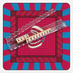 Juego de Fichas de Mahjong de Acrílico/Melamina de Doble Capa, Color Rojo Púrpura de Lujo, Plegable, Duradero, Ecológico, Regalo para Fiestas y Entretenimiento - Product Image 1
