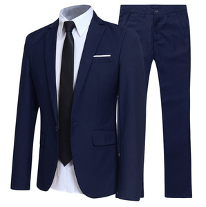 Costume de printemps et d'automne <span class=keywords><strong>pour</strong></span> hommes Costume mince <span class=keywords><strong>pour</strong></span> hommes Costume d'affaires <span class=keywords><strong>pour</strong></span> hommes Vêtements de garçon d'honneur de <span class=keywords><strong>mariage</strong></span> Costume 2 pièces - Product Image 4