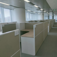 LIWEI Cloison de bureau moderne pour quatre personnes, panneau à cadre en aluminium, tiroirs réglables, cloison modulaire pour usage commercial