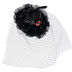 Halloween Cosplay Black Witch Lolita Hair Clip Accesorios Demon Eyeballs Bat Wings Veil Top Hat <span class=keywords><strong>para</strong></span> Festival Party Props - Product Image 2