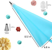 Kuchen-Spritzbeutel & Tüllen Set mit 8-teiligem TPU-Spritzbeutel-Set und 6 Edelstahl-Spritzdüsen