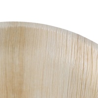 Platos de hoja de palma redondos grandes de caña de azúcar blanca de 25 cm, apilables y fáciles de manejar, para banquetes y cenas.
