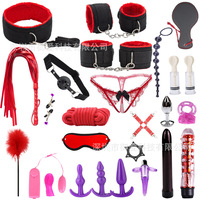 Delove BDSM 26 PCS Set Perlengkapan Bondage Mainan Seks Pasangan Gay Aksesoris Erotis Borgol Seksi Kerah Permainan Dewasa Fetish untuk Wanita